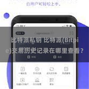 比特派私钥 比特派(Bitpie)交易历史记录在哪里查看？